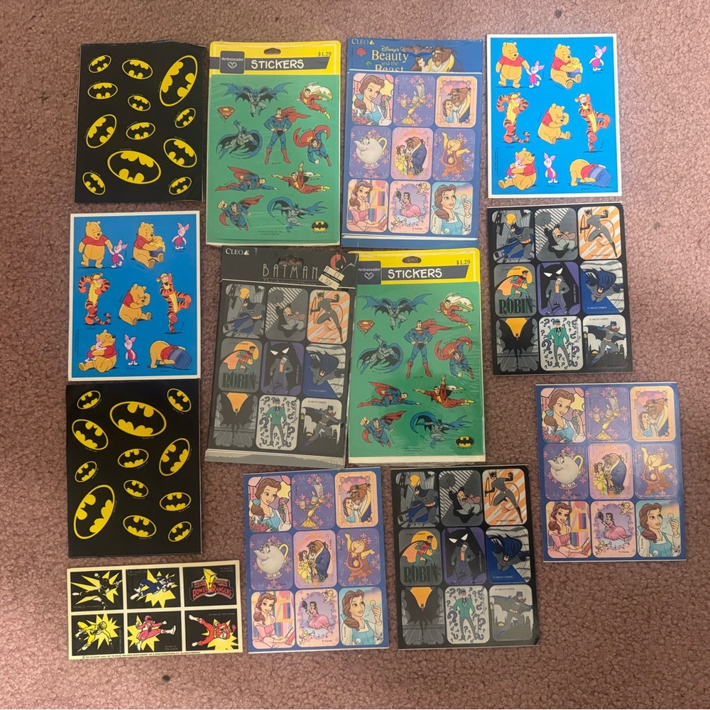 New vintage 90s 2000s sticker kids bundle Disney superhero power rangers